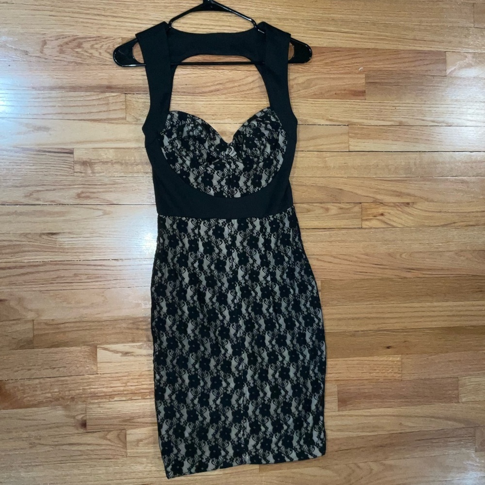 ASOS Black and Cream Backless Dress
